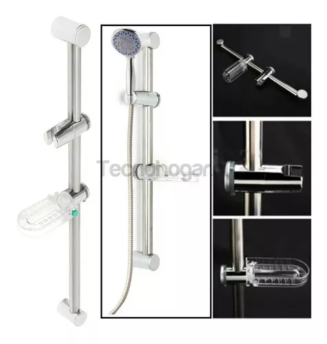 Ducha Flexible Con Barra Y Jabonera Regulable Pernos-1