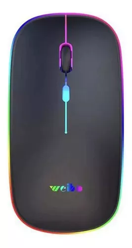 Mouse Inalámbrico 2.4 Plano Luz Rgb Mouse Con Luces Led-0