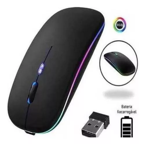 Mouse Inalámbrico 2.4 Plano Luz Rgb Mouse Con Luces Led-1
