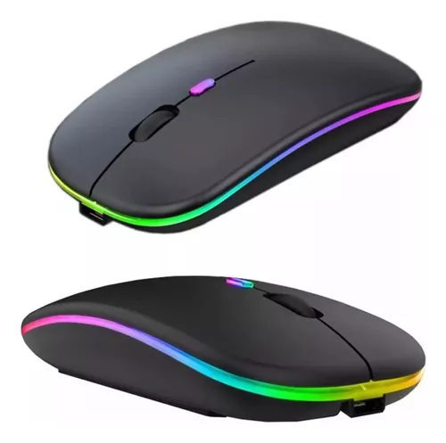 Mouse Inalámbrico 2.4 Plano Luz Rgb Mouse Con Luces Led-2