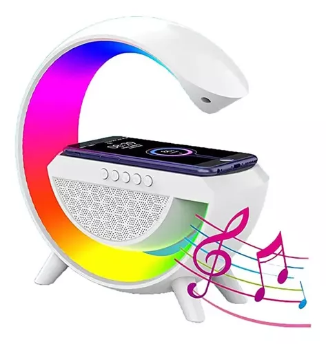 Lámpara De Mesa Inteligente Altavoz Bluetooth Usb Bt-2301 Color Blanco-0