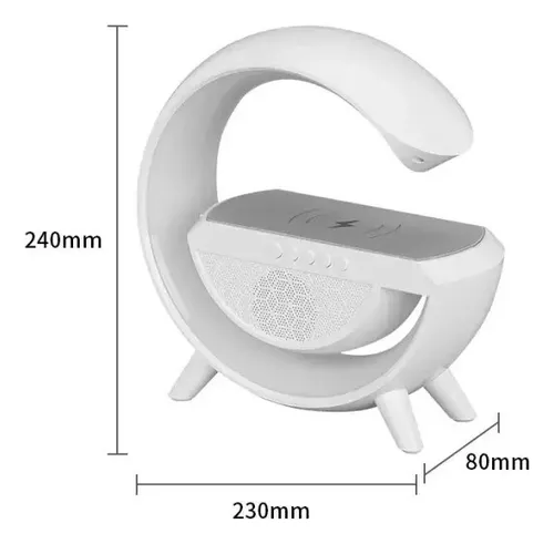 Lámpara De Mesa Inteligente Altavoz Bluetooth Usb Bt-2301 Color Blanco-2