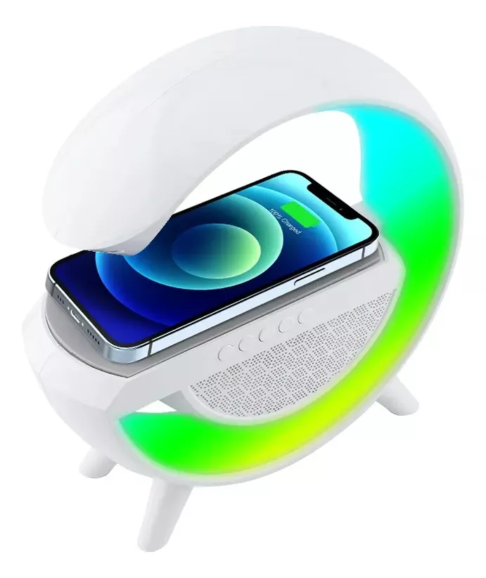 Lámpara De Mesa Inteligente Altavoz Bluetooth Usb Bt-2301 Color Blanco-4