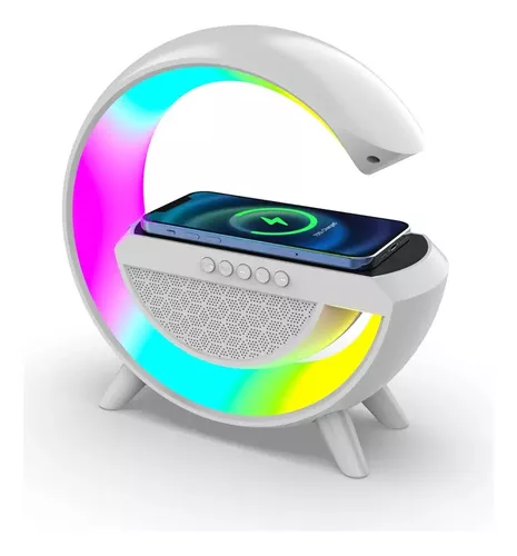Lámpara De Mesa Inteligente Altavoz Bluetooth Usb Bt-2301 Color Blanco-5