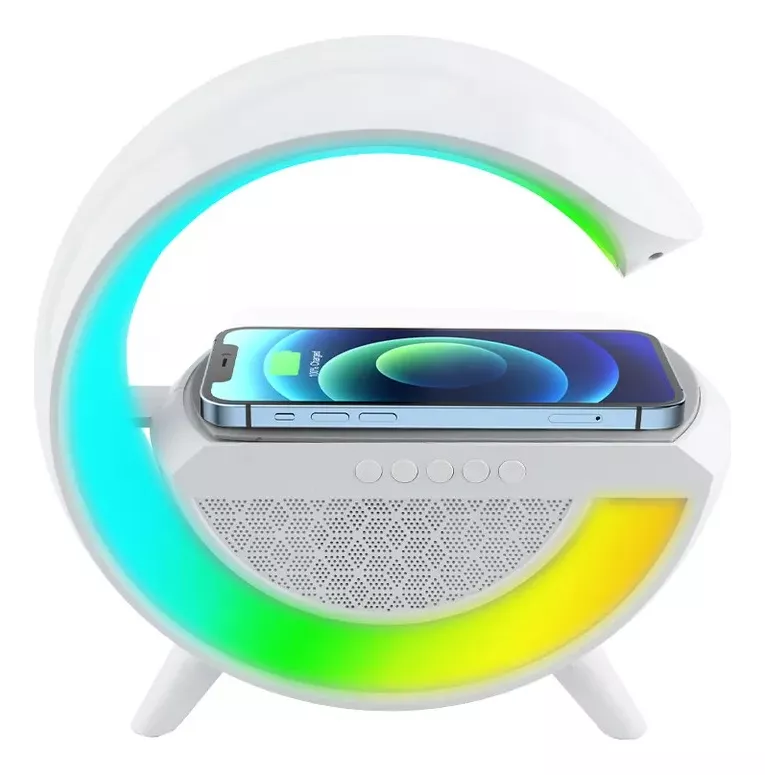 Lámpara De Mesa Inteligente Altavoz Bluetooth Usb Bt-2301 Color Blanco-7