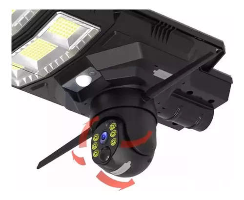 Foco Solar Led Exterior Poste Y Sensor 300w Con Camara Wifi-2