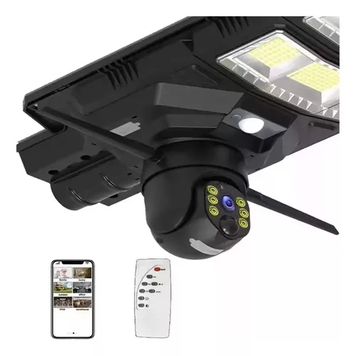 Foco Solar Led Exterior Poste Y Sensor 300w Con Camara Wifi-3