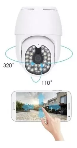 Cámara Ip Con Movimiento Infrarrojo Impermeable Wifi Color Blanco-3