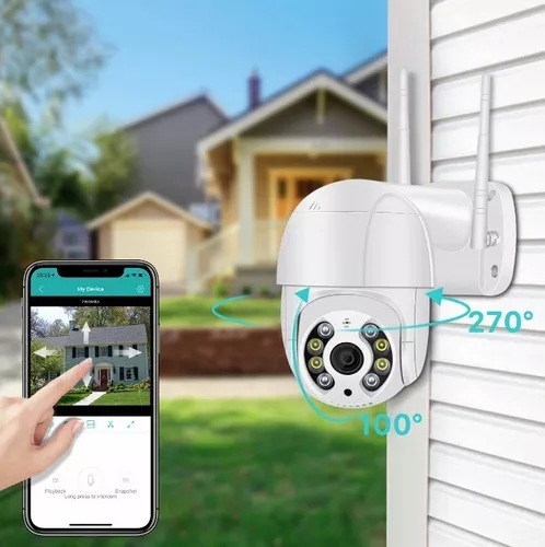 Cámara Ip Con Movimiento Infrarrojo Impermeable Wifi Color Blanco-5
