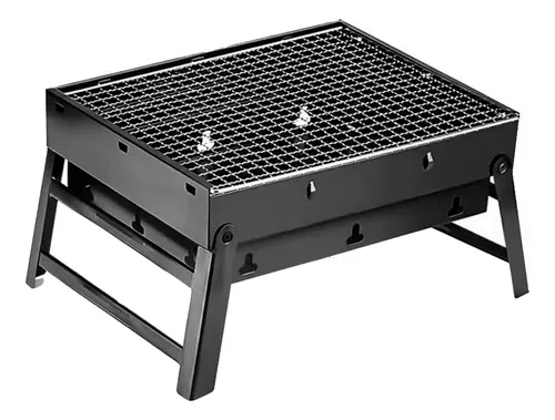 Parrilla Barbacoa Asado Plegable De Carbón Negra-0