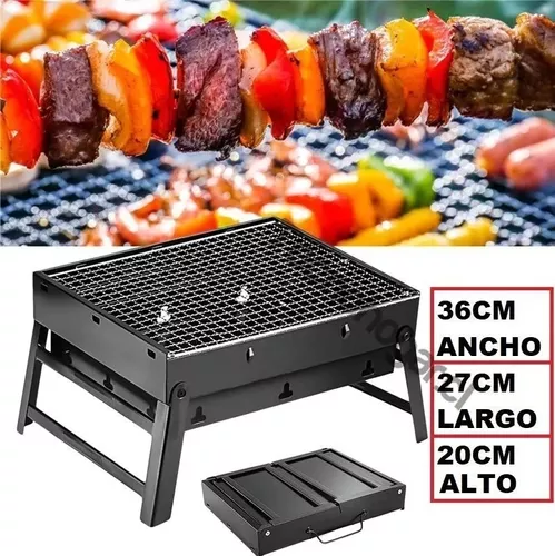 Parrilla Barbacoa Asado Plegable De Carbón Negra-4