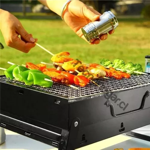 Parrilla Barbacoa Asado Plegable De Carbón Negra-5