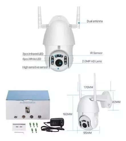 Kit de cámara IP Wifi giratoria con domo impermeable HD de 2 MP-1