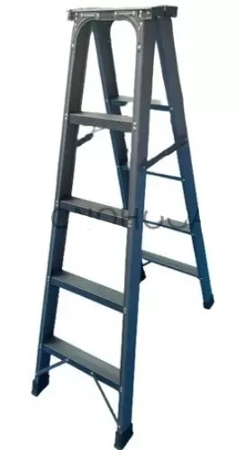 Escalera Plegable Reforzada Metálica 5 Peldaños-0