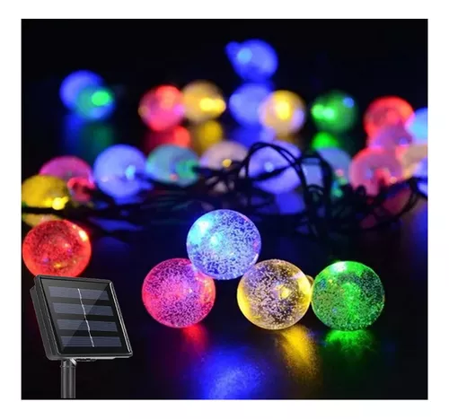 Luces Led Bolitas Guirnalda Multicolor Rgb Y Cálida Solar-3