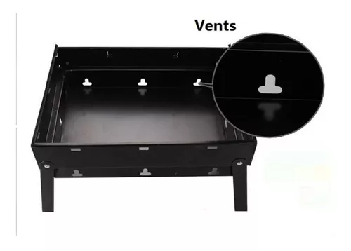 Parrillera Asados Grill Bbq Portatil Plegable Terraza Balcon Color Negro-5