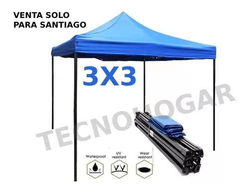 Toldo Metálico Inoxidable 3x3 Plegable Lona, Resiste Lluvia-4