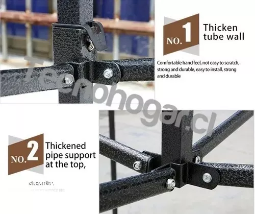 Toldo Metálico Inoxidable 3x3 Plegable Lona, Resiste Lluvia-5