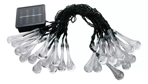 Guirnalda Luz Led Colores Forma Gota De Agua Con Carga Solar-0