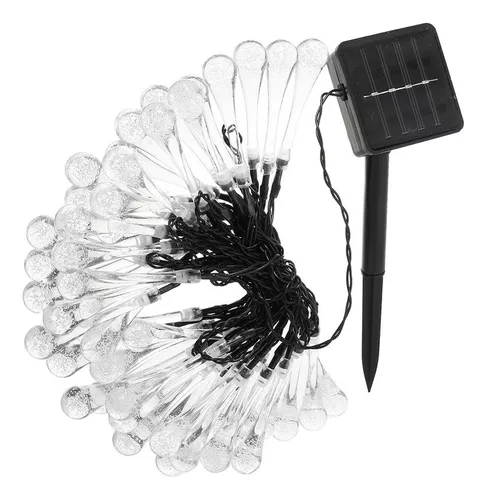 Guirnalda Luz Led Colores Forma Gota De Agua Con Carga Solar-2