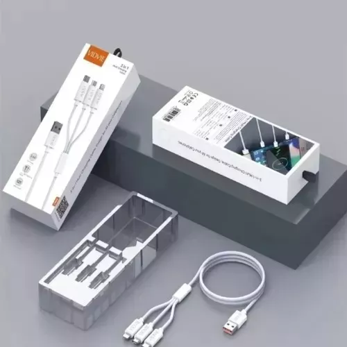 Cargador Triple Cable 3 En 1 Multiple Micro,tipo C, Lighting-1