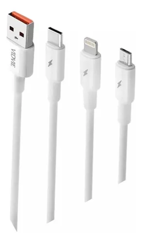 Cargador Triple Cable 3 En 1 Multiple Micro,tipo C, Lighting-3