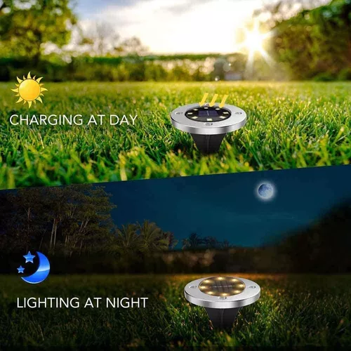 4 Luces Estaca Empotrables Solares Impermeables-3