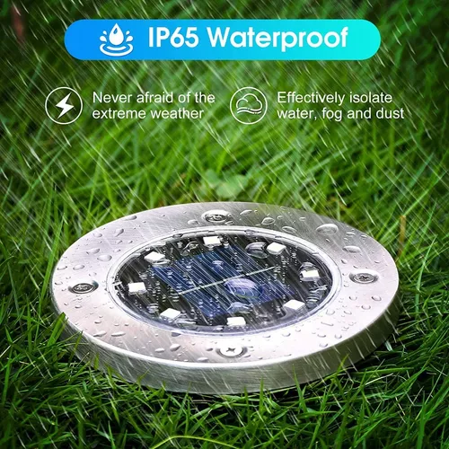 4 Luces Estaca Empotrables Solares Impermeables-6