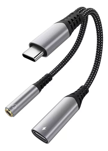 Adaptador Split De Audífonos Y Carga Tipo-c A Audio Jack 3.5-0