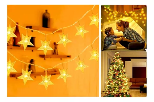 Estrellas Led Luces Solar Guirnalda De Navidad Cinta Lineal-3