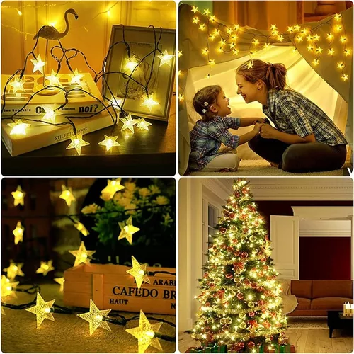 Estrellas Led Luces Solar Guirnalda De Navidad Cinta Lineal-4