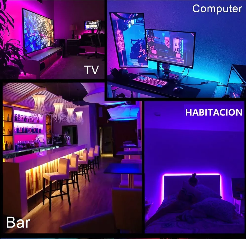 Cinta Tira Led Para Tv, Pc, Habitación Usb 5050 Rbg 2mts Nuevas-5