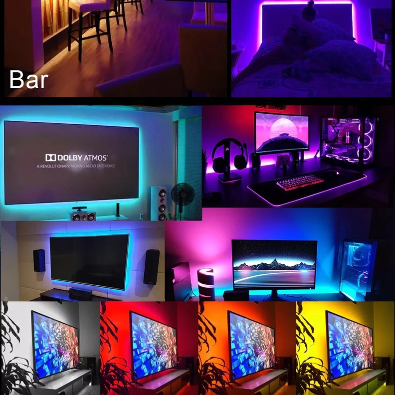 Cinta Tira Led Para Tv, Pc, Habitación Usb 5050 Rbg 2mts Nuevas-7