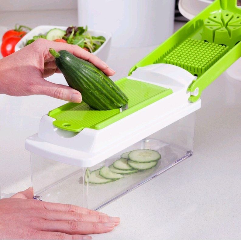 Picador Cortador 10 En 1 Rallador Multiuso Verduras Frutas-3