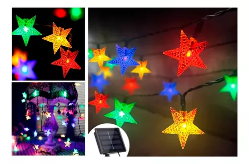 Estrellas Multicolor Led Guirnalda De Navidad Lineal Solar-1