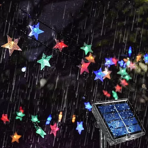Estrellas Multicolor Led Guirnalda De Navidad Lineal Solar-4
