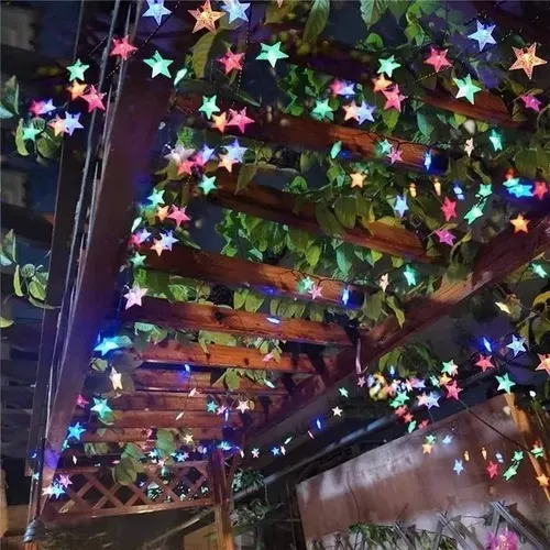 Estrellas Multicolor Led Guirnalda De Navidad Lineal Solar-5