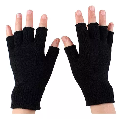 Guantes De Lana Sin Dedos Medio Dedo Caliente De Invierno-0