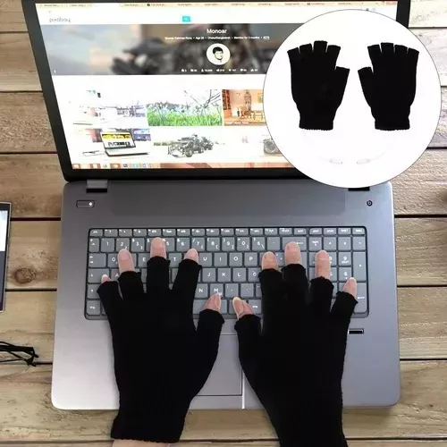 Guantes De Lana Sin Dedos Medio Dedo Caliente De Invierno-1