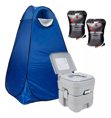 Carpa Alta Baño Vestidor + Baño Químico + 2 Duchas 20 Lts-0