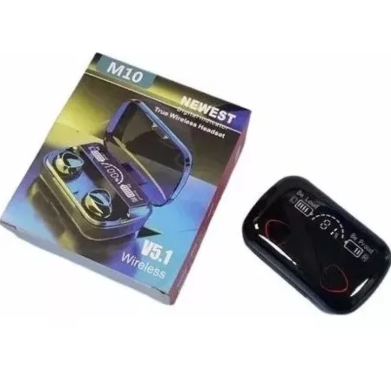Audífonos Inalámbricos Bluetooth V5.1 M10 Powerbank 2000 Color Negro-1