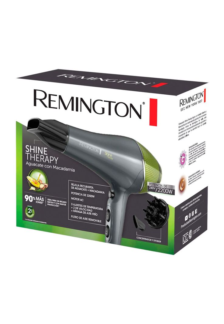 Secador Remington D18A Shine Therapy Iones Palta y Macadamia-5