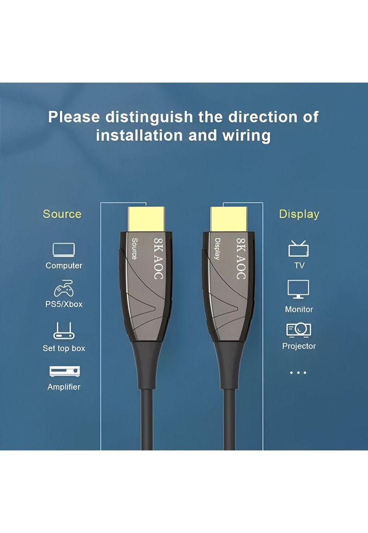 Cable HDMI 8K Profesional V2.1 de Fibra Óptica 40MT 48Gbps-2