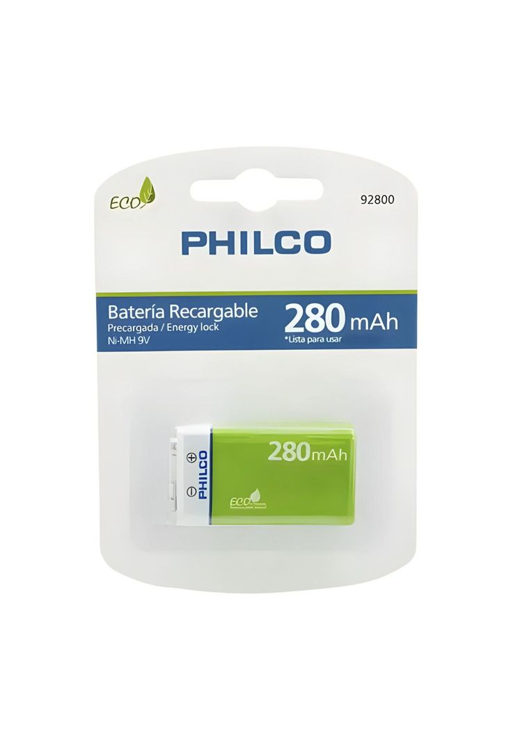 Batería 9V Recargable 280 mAH – Philco Eco Friendly Edition-0