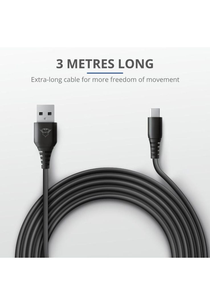 Cable De Datos Trust Type-C a USB para PS5 Carga Rápida 3M-4
