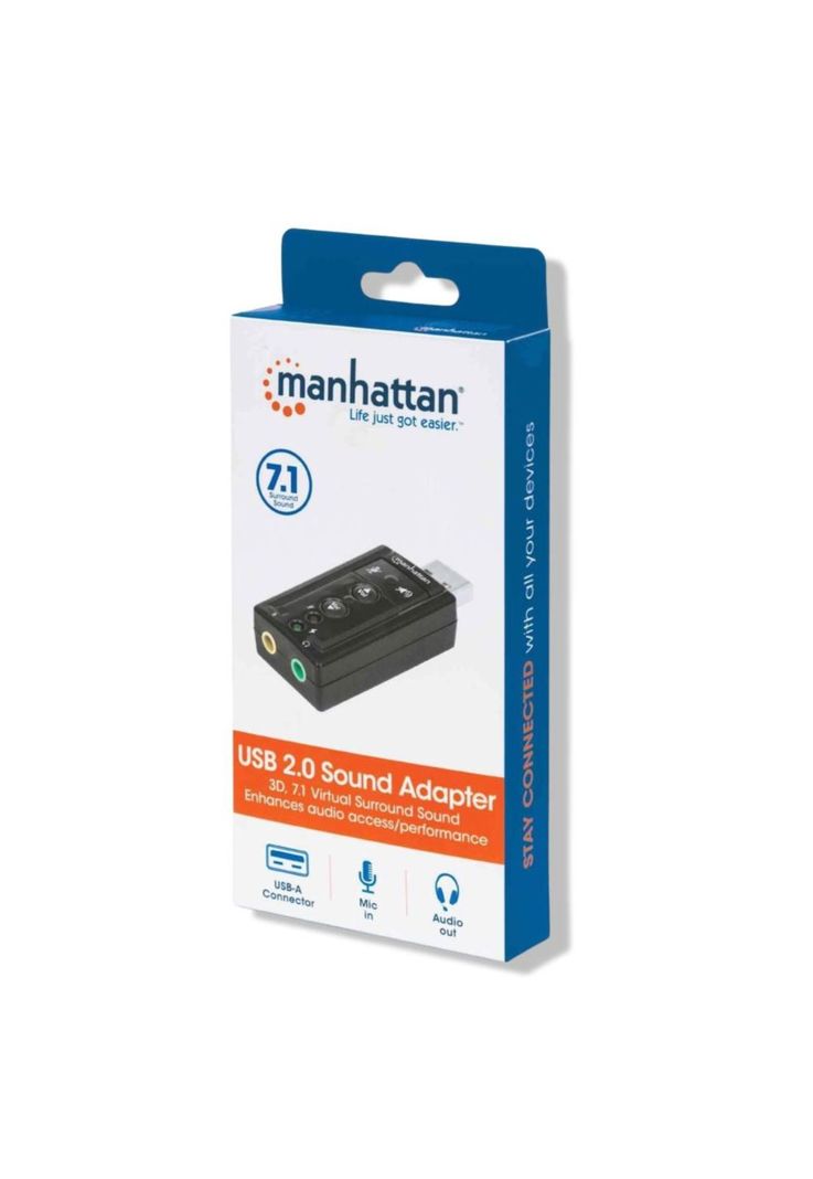Tarjeta De Sonido Usb Con Audio 7.1 Hd Manhattan 152341-1