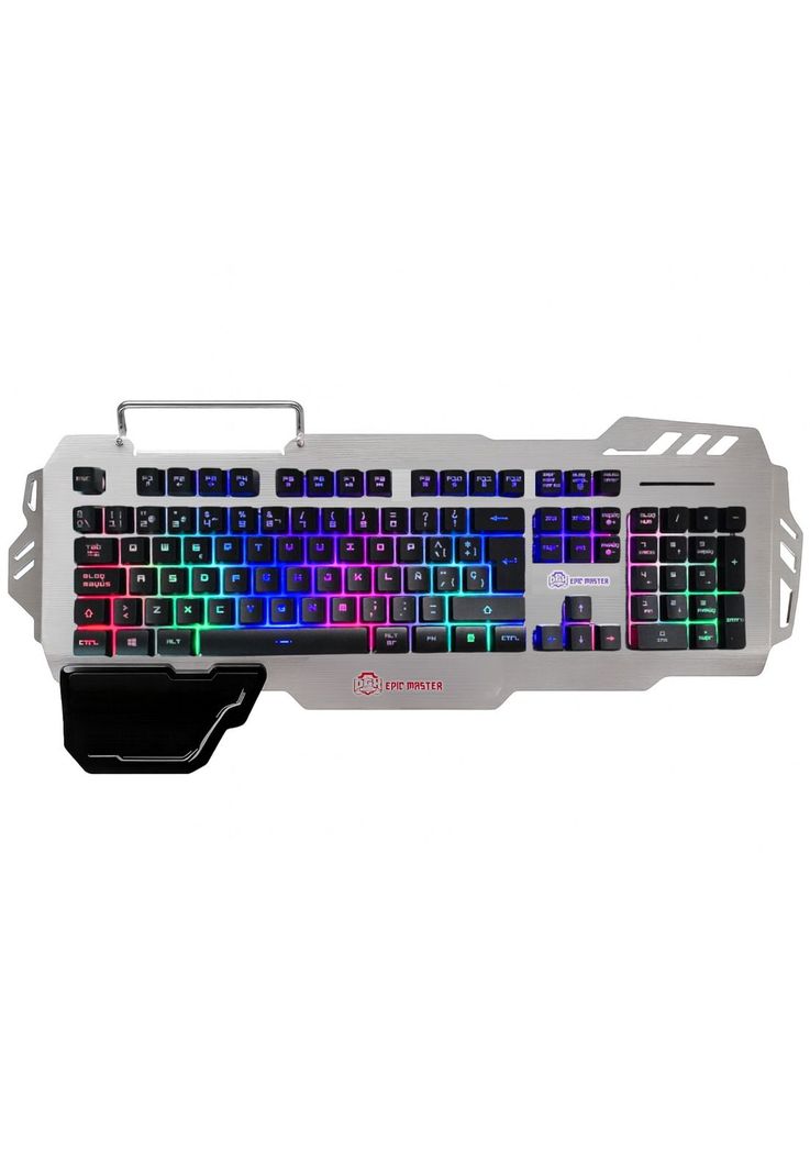 Teclado Gamer Profesional DGX Epic Master RGB + Apoya Muneca Gris