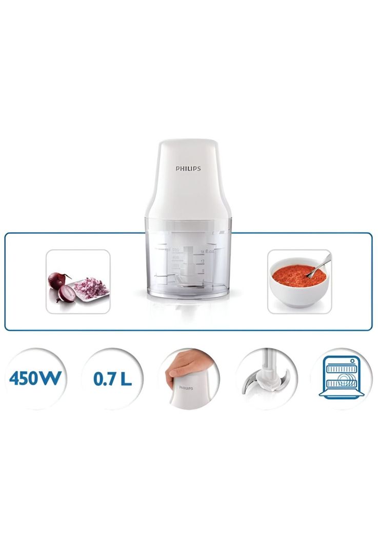 Picadora Philips HR1393 Multifuncional 700ML - 450W - Inox-4
