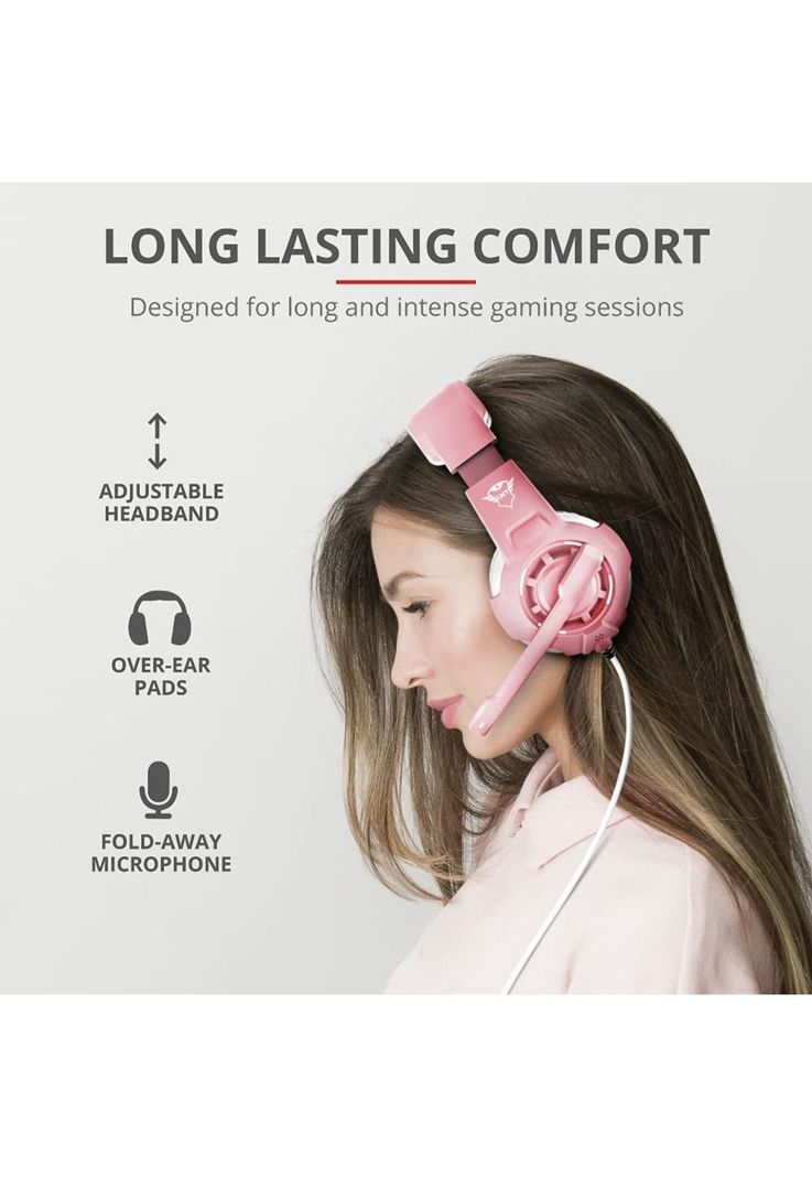 Audifonos Gamer Rosados Trust Radius Gxt 310 Multiplataformas-8