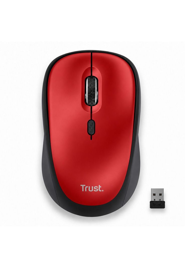 Mouse Inalambrico Silencioso Trust YVI Eco Friendly RD 24550 Rojo